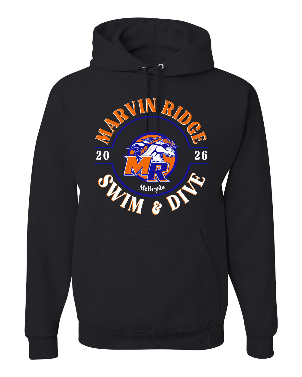 Marvin Ridge Swim and Dive Hoodie Front Design ALL DESIGN OPTIONS