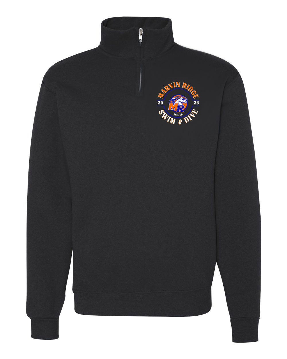 Marvin Ridge Swim & Dive Quarter Zip Sweatshirt POCKET FRONT design  ALL DESIGN OPTIONS