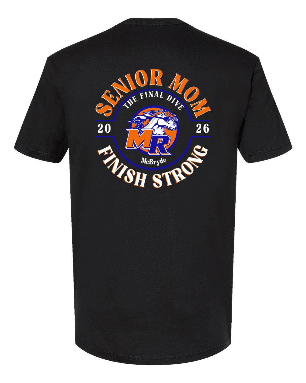 Senior Mom Short Sleeve Shirt LARGE BACK DESIGN Ladies or Mens cut TEE  SWIM AND DIVE