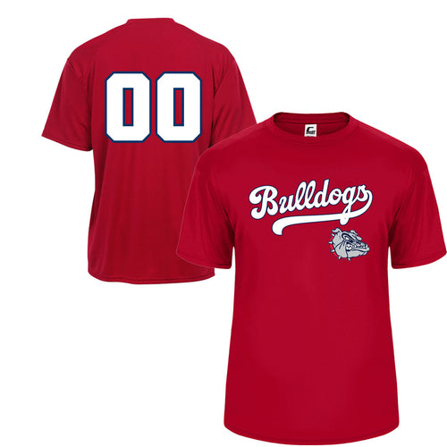 Bulldogs Dri Fit Short sleeve Shirt Adult and Youth WITH NUMBER