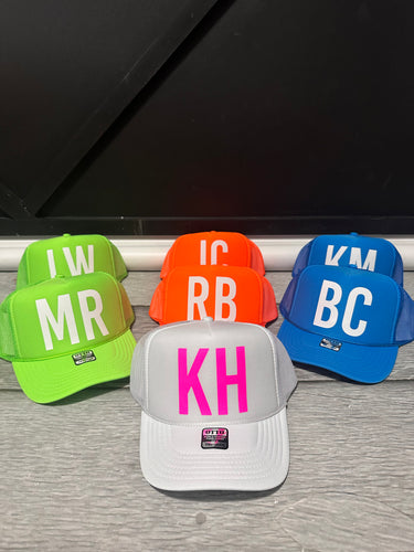 Oversized name Neon Trucker Hat
