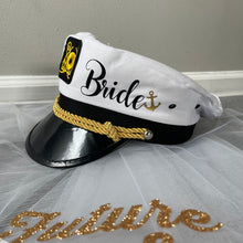 Load image into Gallery viewer, Bride Captain’s Hat with veil