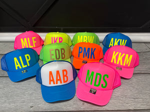 Oversized name Neon Trucker Hat