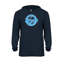 Load image into Gallery viewer, Dri Fit 14 u Royals Youth Long Sleeve Hooded Tee