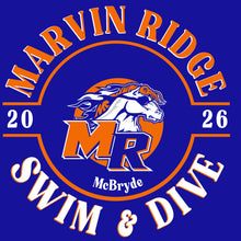 Load image into Gallery viewer, Marvin Ridge Swim &amp; Dive Short Sleeve Shirt FRONT DESIGN SWIM AND DIVE