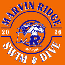 Load image into Gallery viewer, Marvin Ridge Swim &amp; Dive Short Sleeve Shirt FRONT DESIGN SWIM AND DIVE