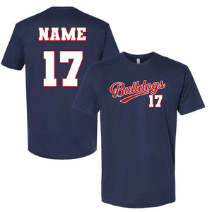 Bulldogs Cotton Short sleeve Shirt Adult and Youth WITH BACK
