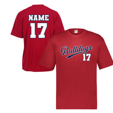 Load image into Gallery viewer, Bulldogs Dri Fit Short sleeve Shirt Adult and Youth WITH NUMBER