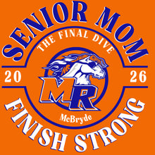 Load image into Gallery viewer, Senior Mom Short Sleeve Shirt LARGE BACK DESIGN Ladies or Mens cut TEE  SWIM AND DIVE