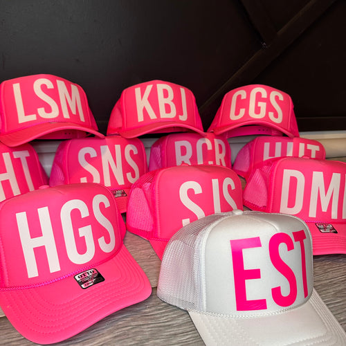 Initials Neon Trucker Hat