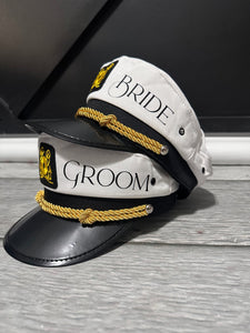 Bride & Groom Captain Hat Set