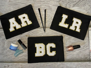 Chenille Letter Patch Makeup Bag